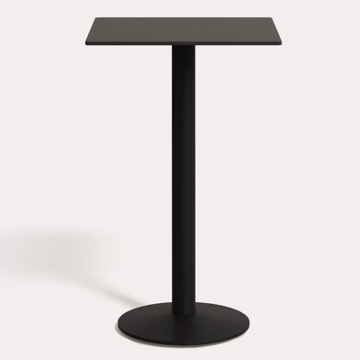 Kave Home Esilda high table in white with metal leg in a painted black finish, 60 x 60 x 96 cm