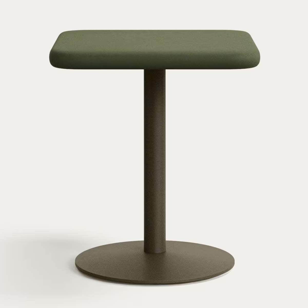 Kave Home Esilda outdoor table with green cement top 70x70cm and green steel base Ø55x72cm