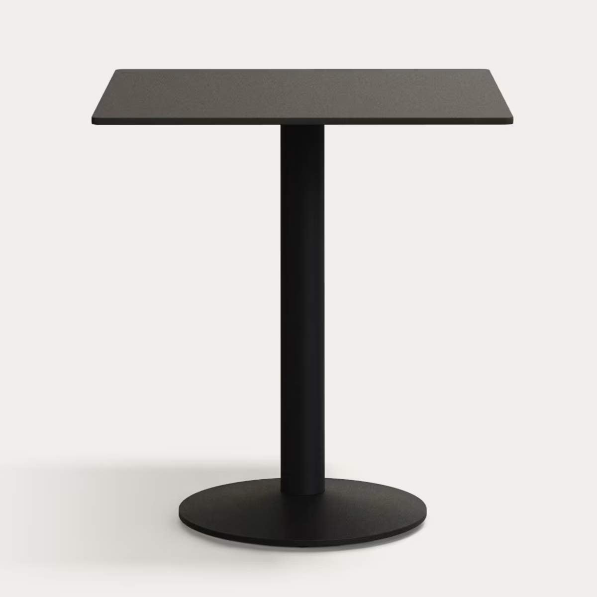Kave Home Esilda outdoor table in black with metal leg in a painted black finish, 70 x 70 x 70 cm
