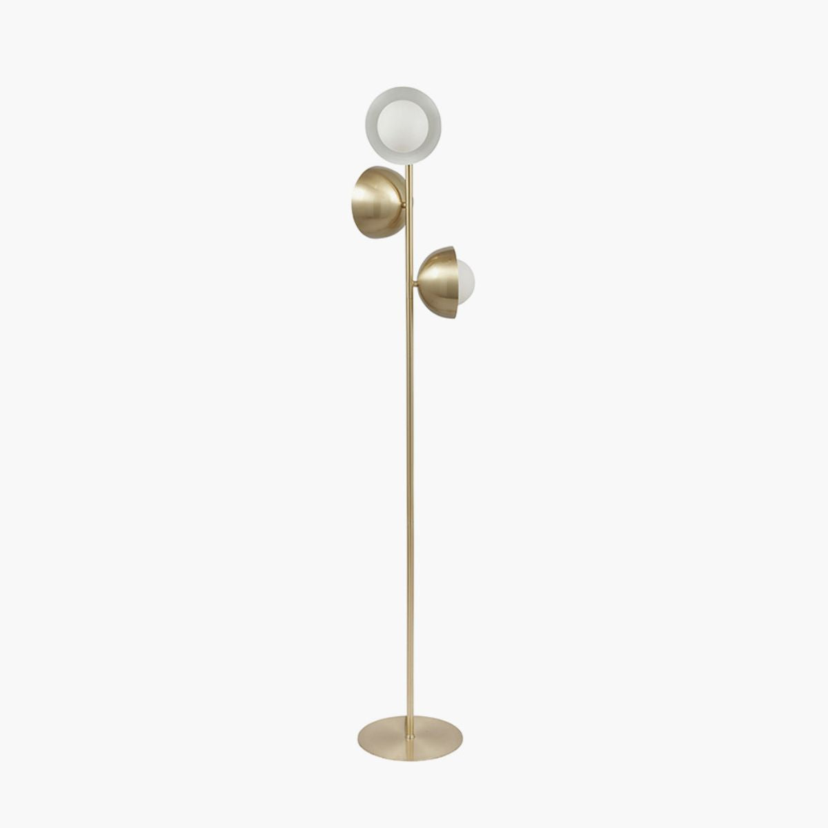 Pacific Lifestyle Estelle Brushed Brass Metal and White Orb Dome Floor Lamp