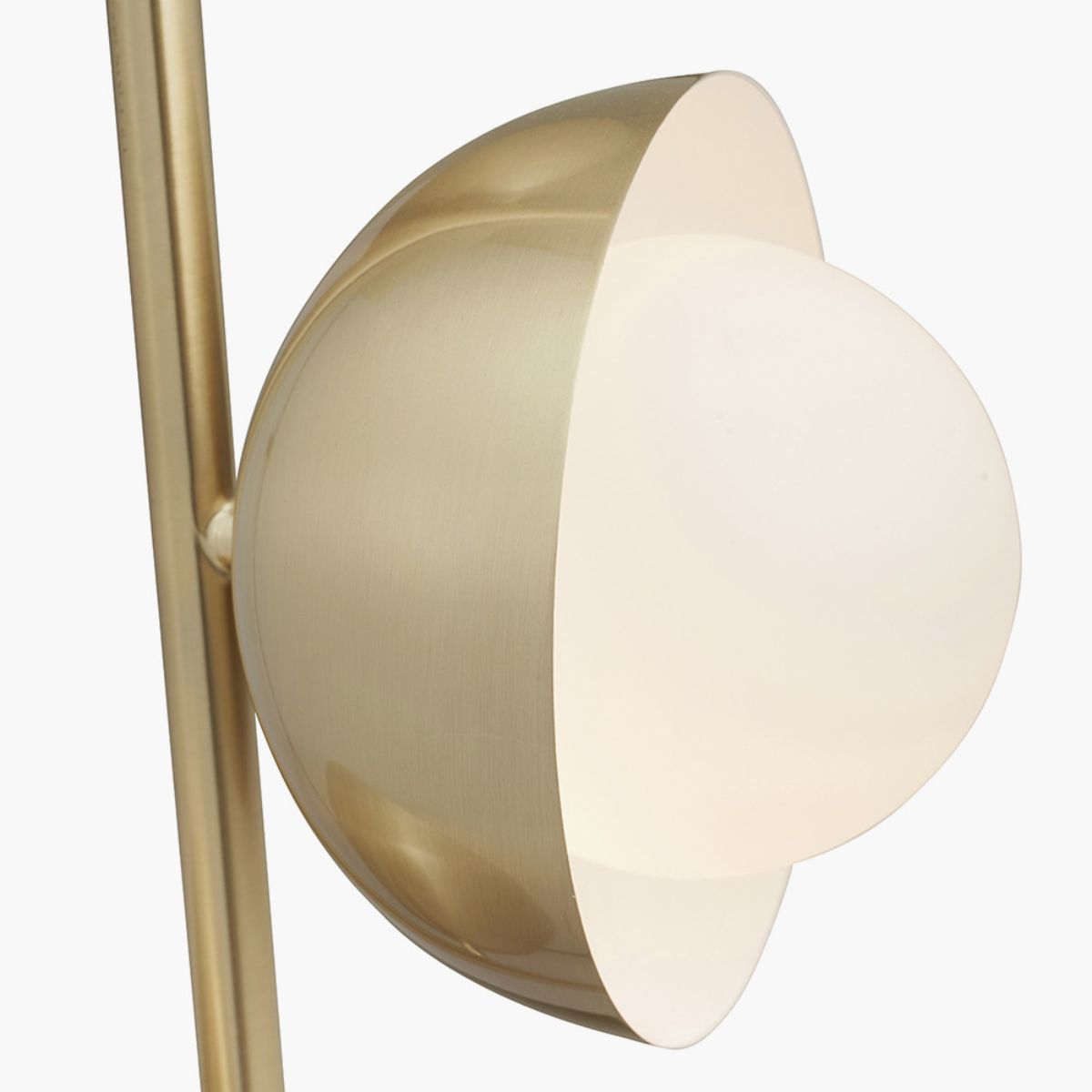 Pacific Lifestyle Estelle Brushed Brass Metal and White Orb Dome Floor Lamp