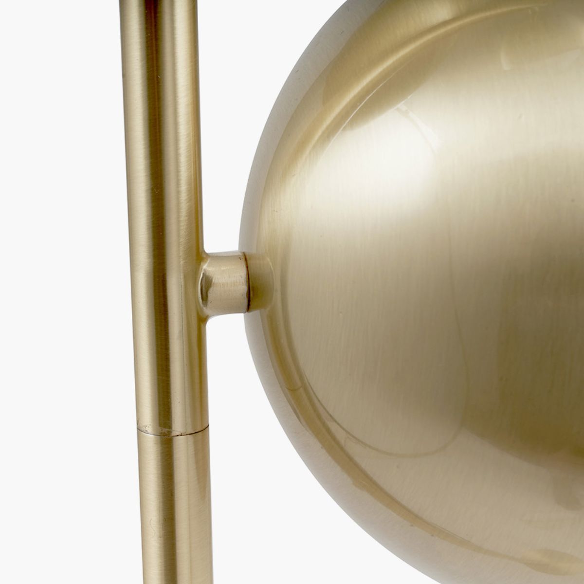 Pacific Lifestyle Estelle Brushed Brass Metal and White Orb Dome Floor Lamp