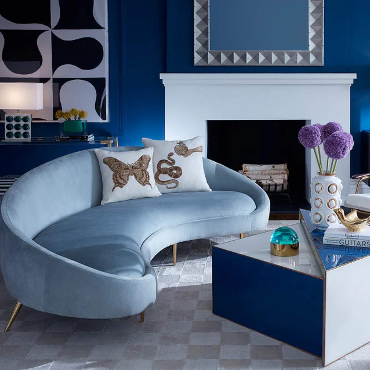 Jonathan Adler Ether 238.76cm Curved Sofa