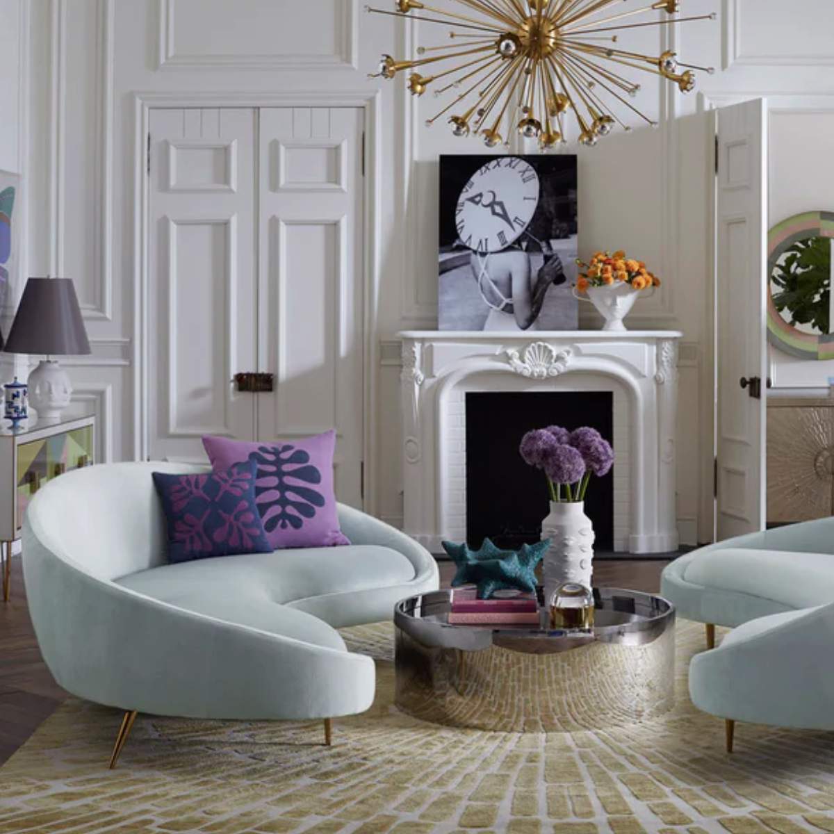 Jonathan Adler Ether 238.76cm Curved Sofa