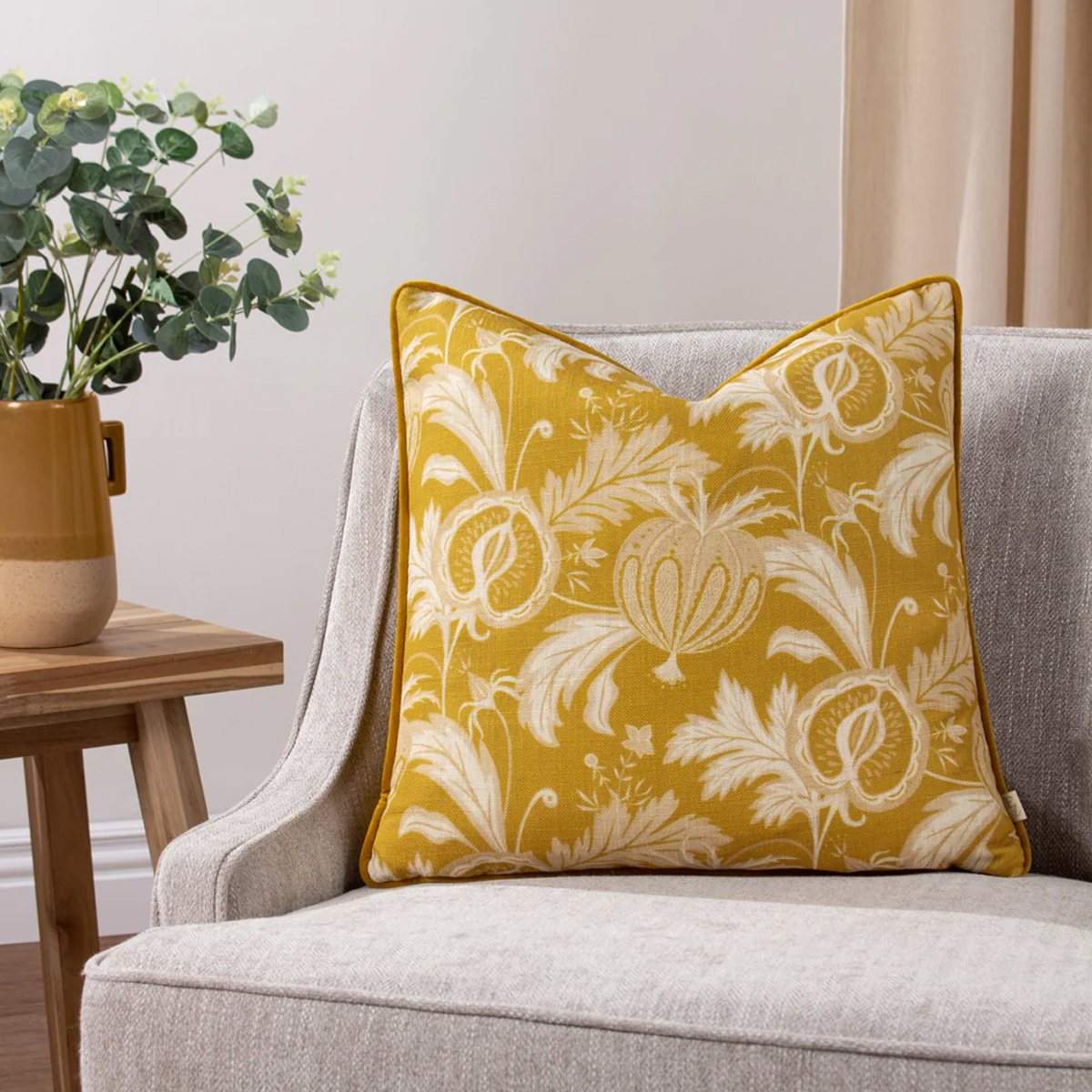 Aldiss Evans Lichfield Chatsworth Heirloom Cushion Saffron