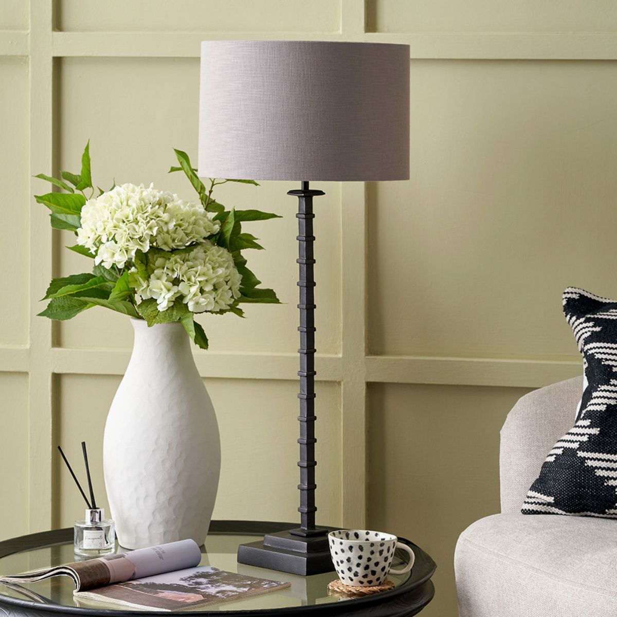 Pacific Lifestyle Everett Ribbed Metal Stick Table Lamp Base