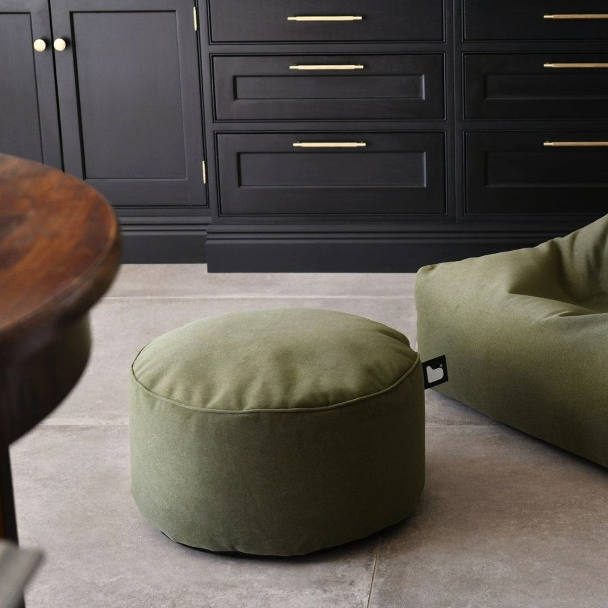 Extreme Lounging Brushed Suede Pouffe