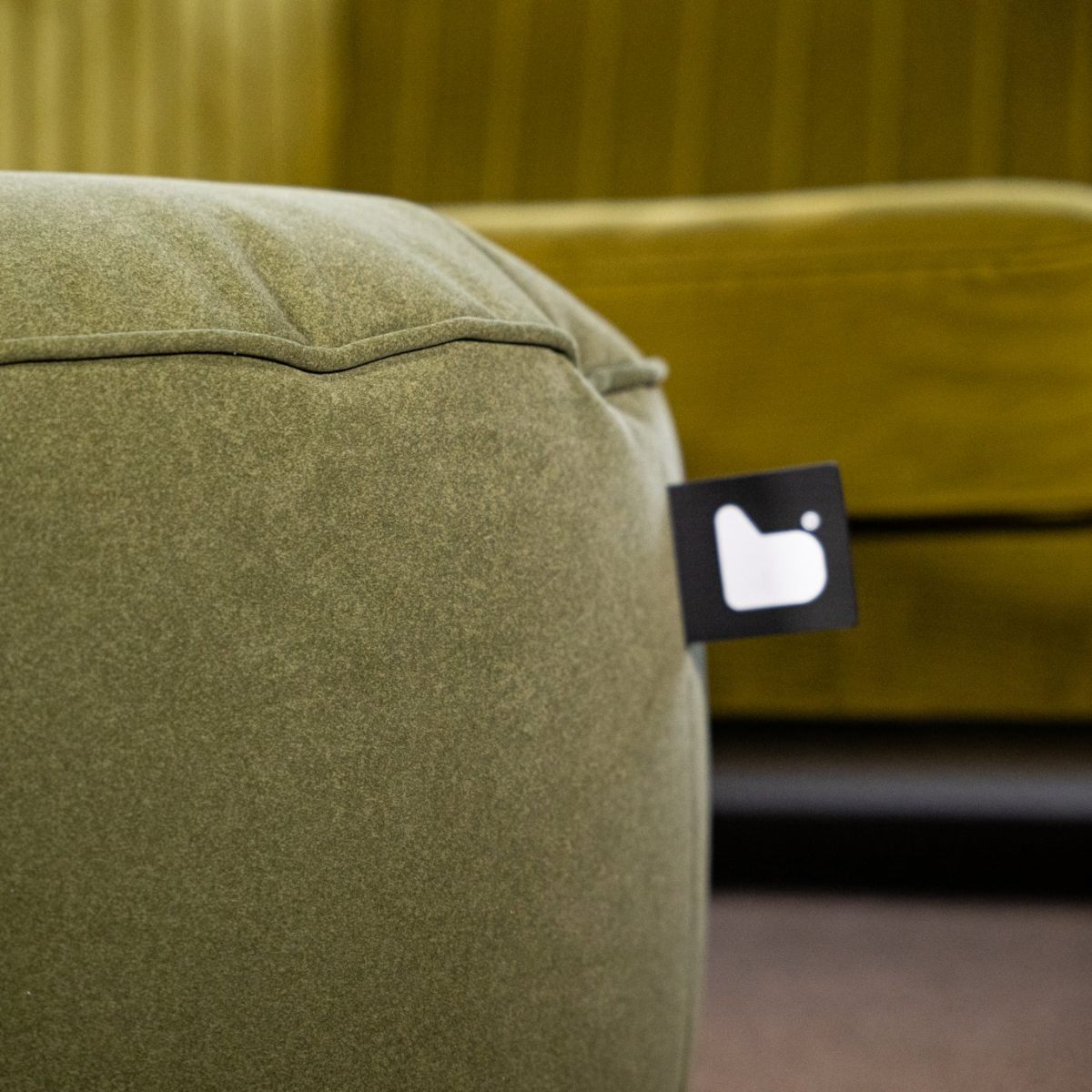 Extreme Lounging Brushed Suede Pouffe Moss