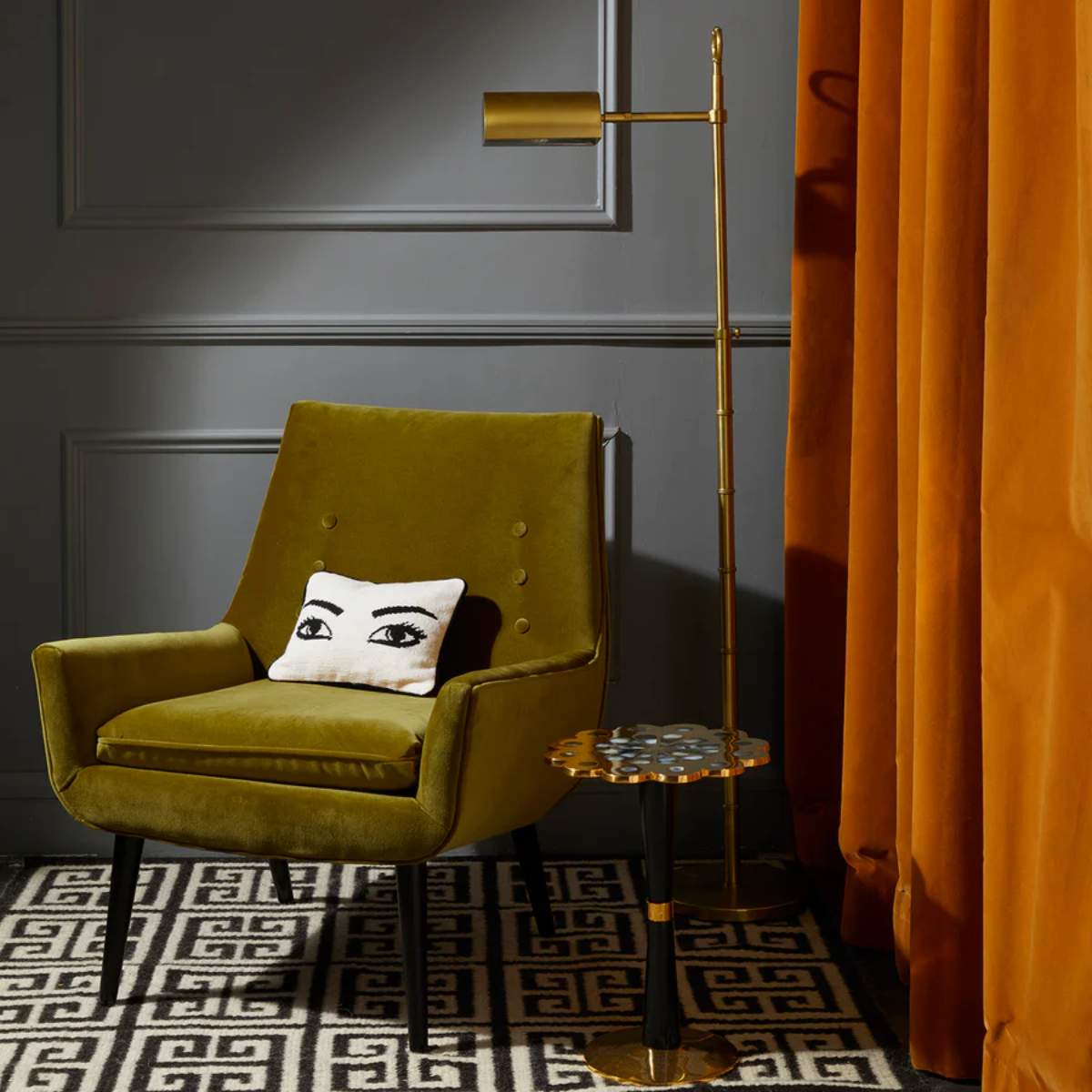 Jonathan Adler Eyes Needlepoint Throw Cushion