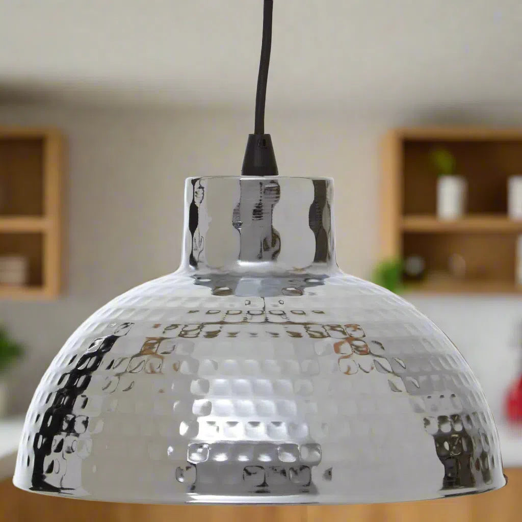 Beaumonde Home Foundry Industrial Chrome Finish Pendant Light-Beaumonde