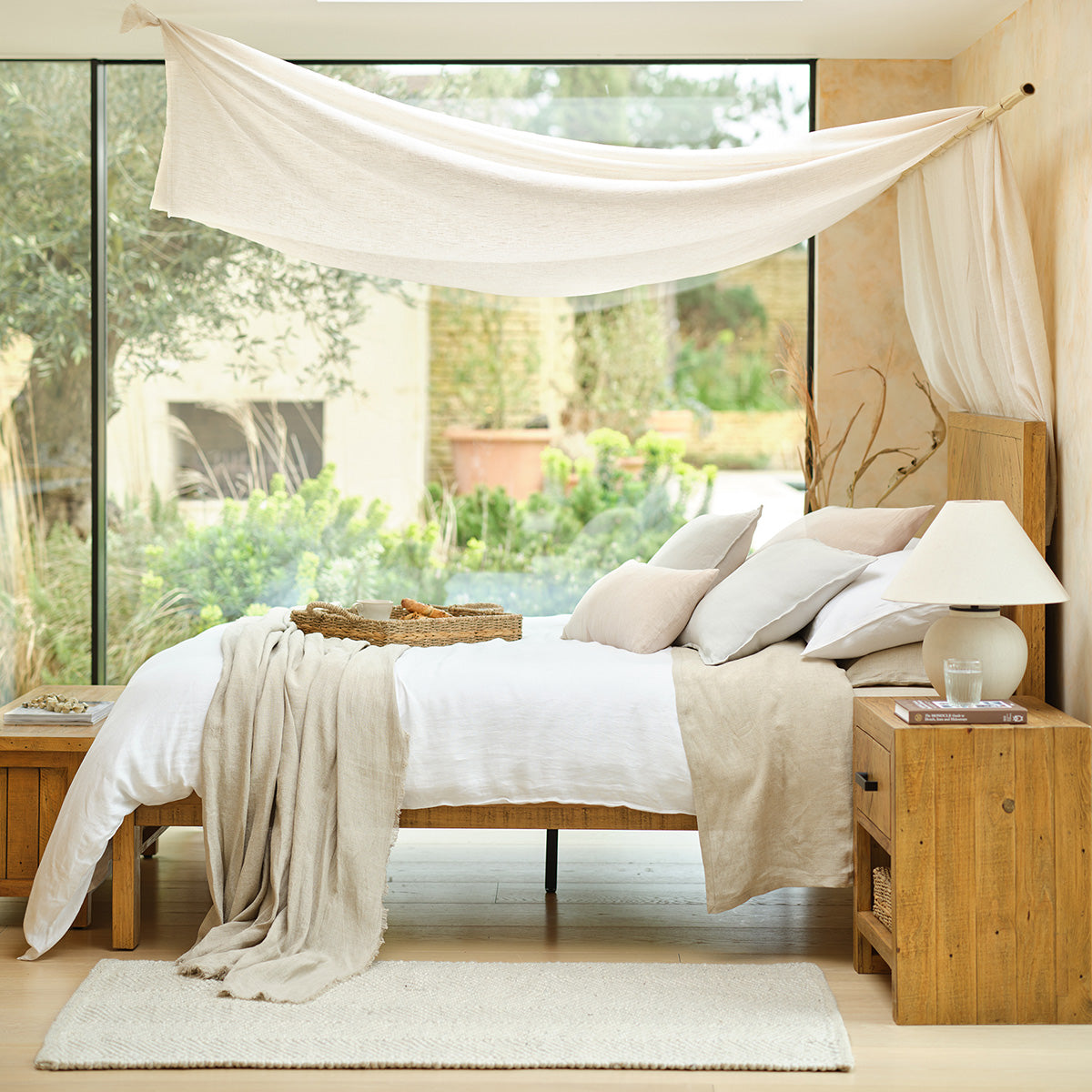 Garden Trading Fawley Chevron Bed - King - Natural-Beaumonde