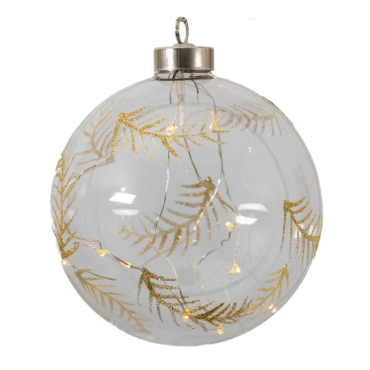 Gallery Direct Feather Etched Bauble with LED