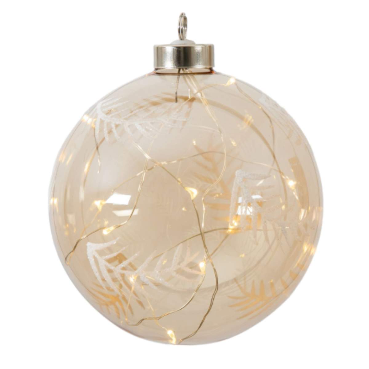 Gallery Direct Feather Etched Bauble with LED