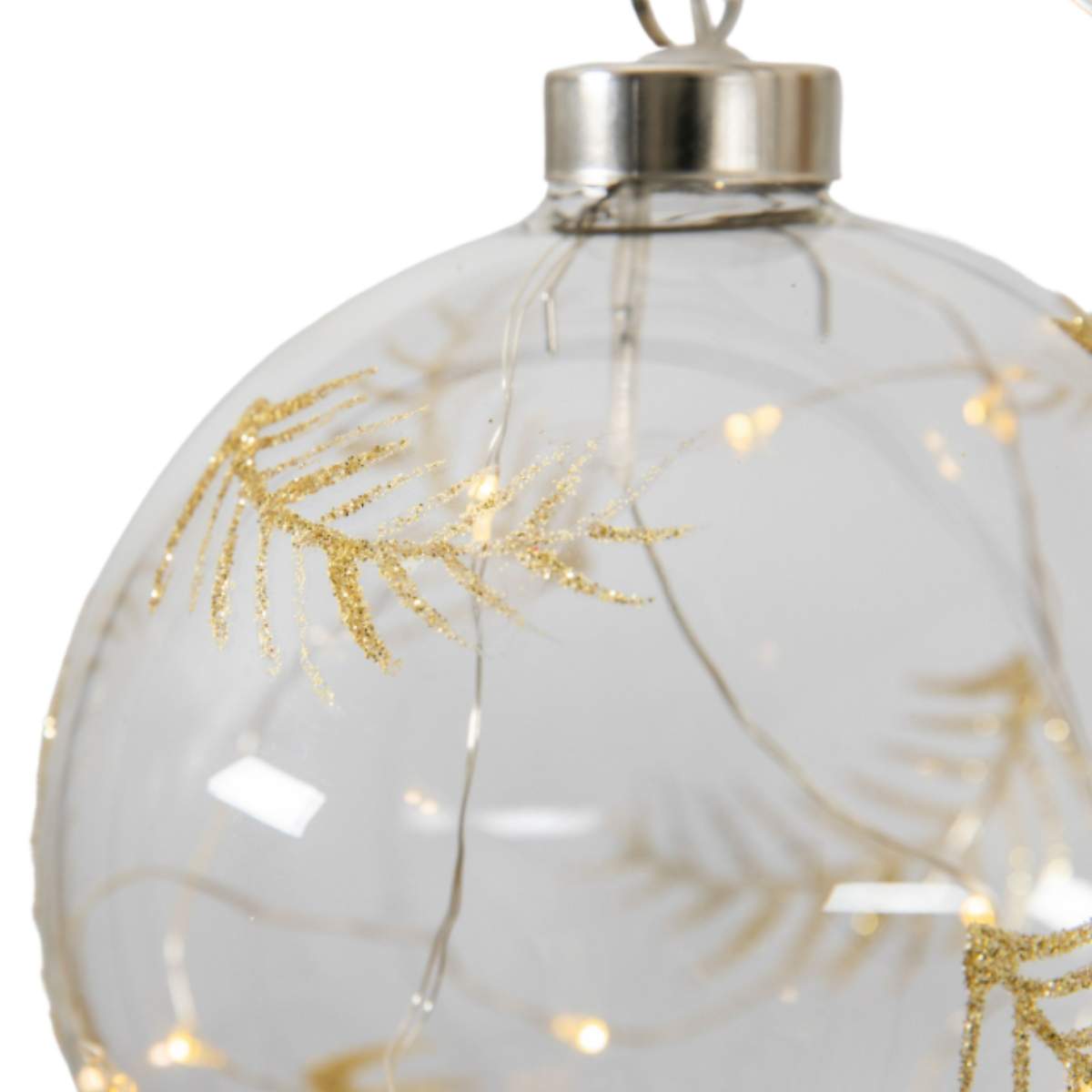 Gallery Direct Feather Etched Bauble with LED