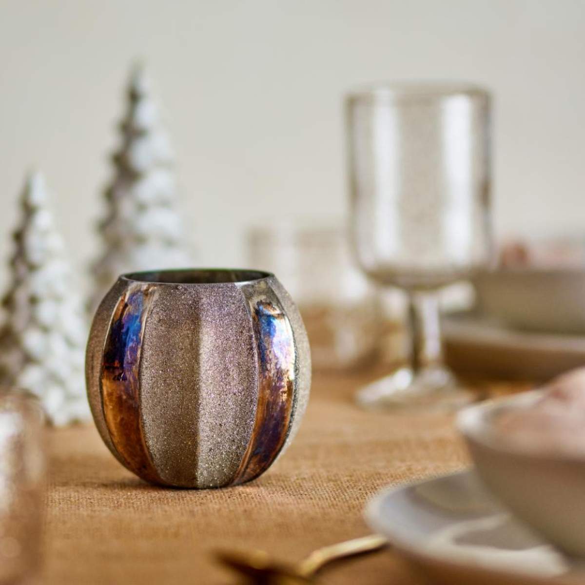 Bloomingville Felecia Votive, Gold, Recycled Glass