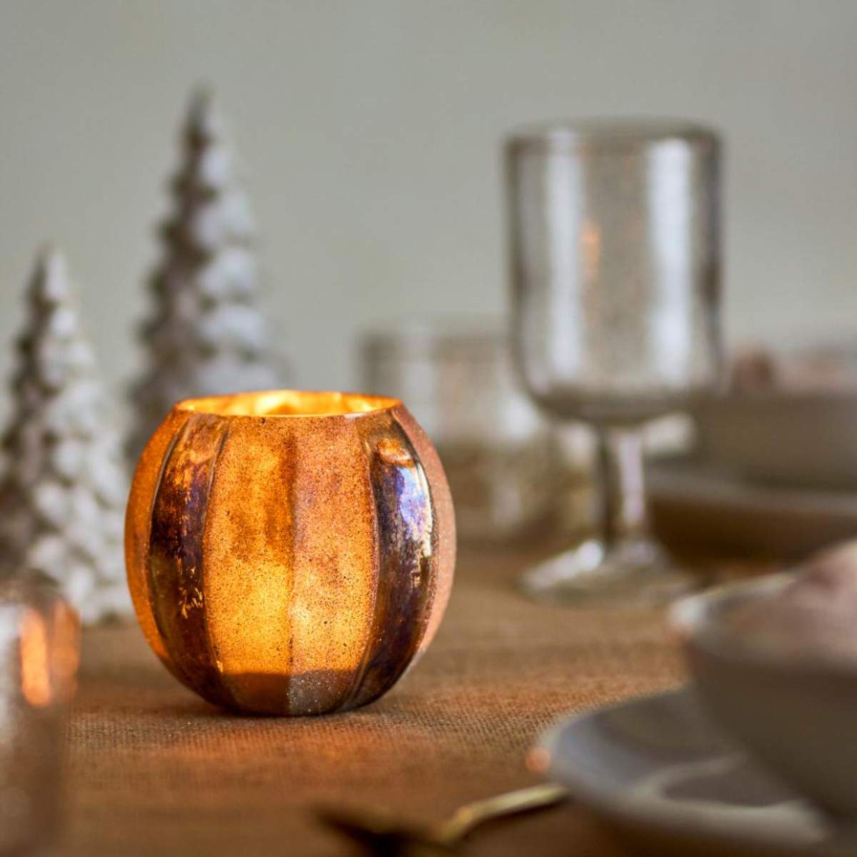 Bloomingville Felecia Votive, Gold, Recycled Glass