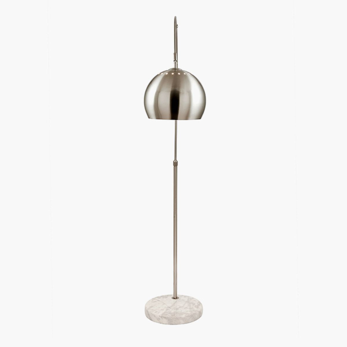 Pacific Lifestyle Feliciani Brushed Silver Metal and White Marble Floor Lamp