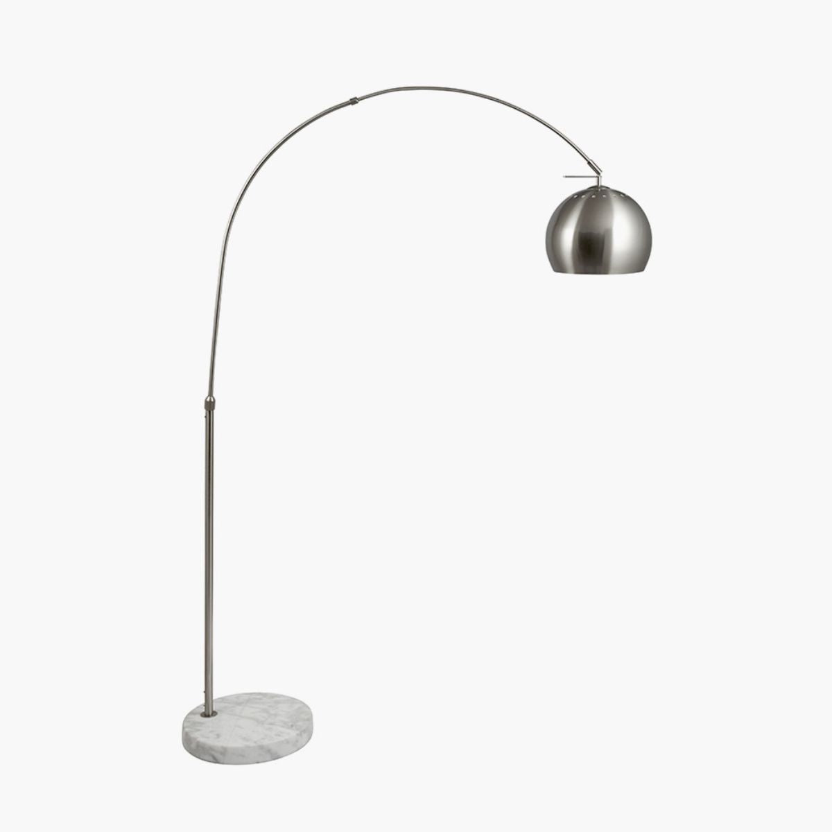 Pacific Lifestyle Feliciani Brushed Silver Metal and White Marble Floor Lamp