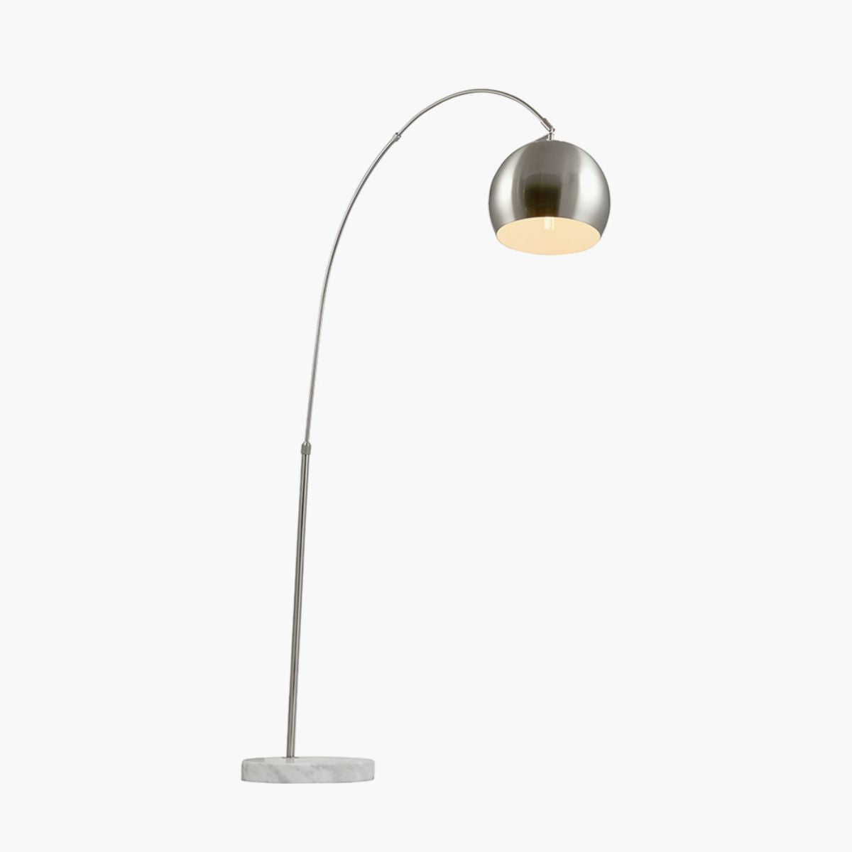 Pacific Lifestyle Feliciani Brushed Silver Metal and White Marble Floor Lamp