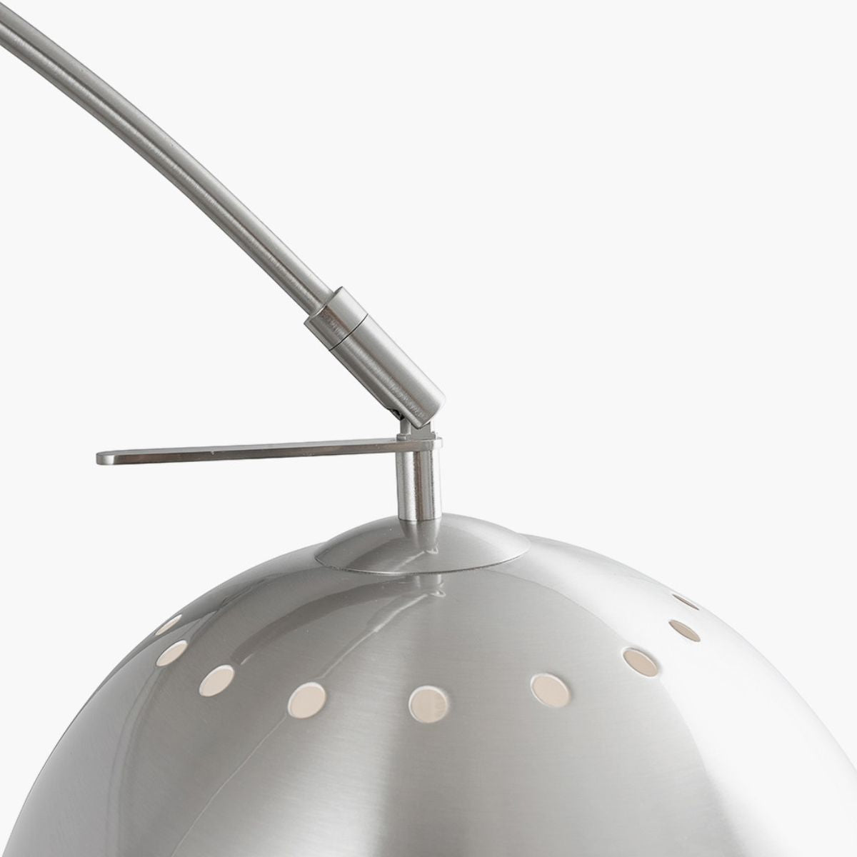 Pacific Lifestyle Feliciani Brushed Silver Metal and White Marble Floor Lamp