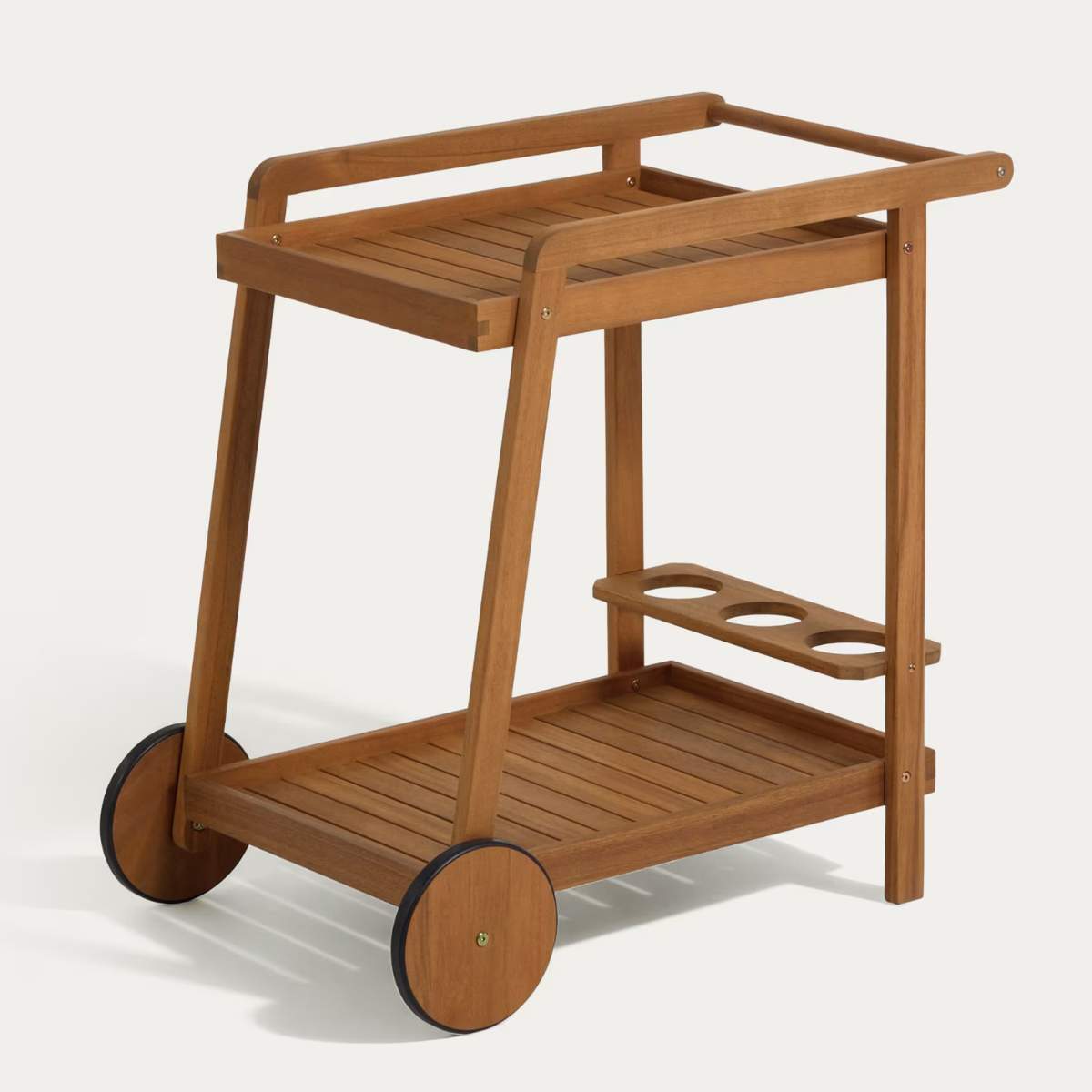 Kave Home Felisa solid acacia hostess trolley FSC 100%