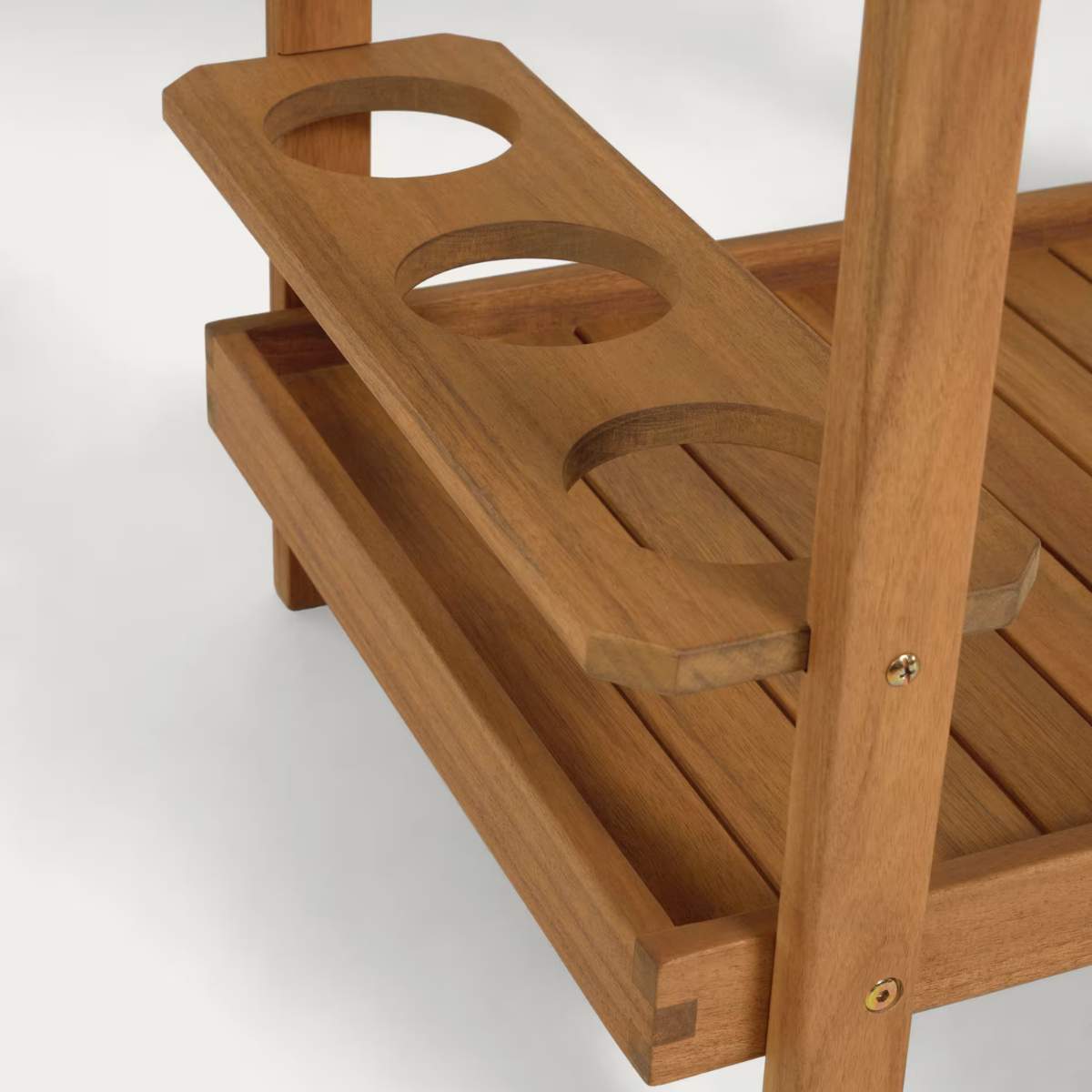Kave Home Felisa solid acacia hostess trolley FSC 100%