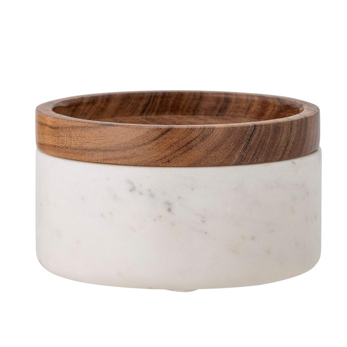 Mom Maison Fenella jar w/lid, white, marble