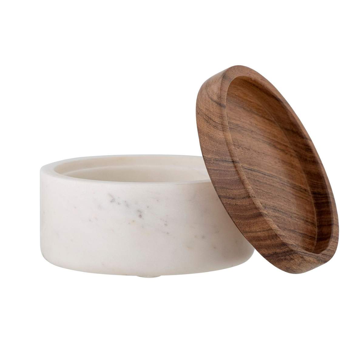 Mom Maison Fenella jar w/lid, white, marble