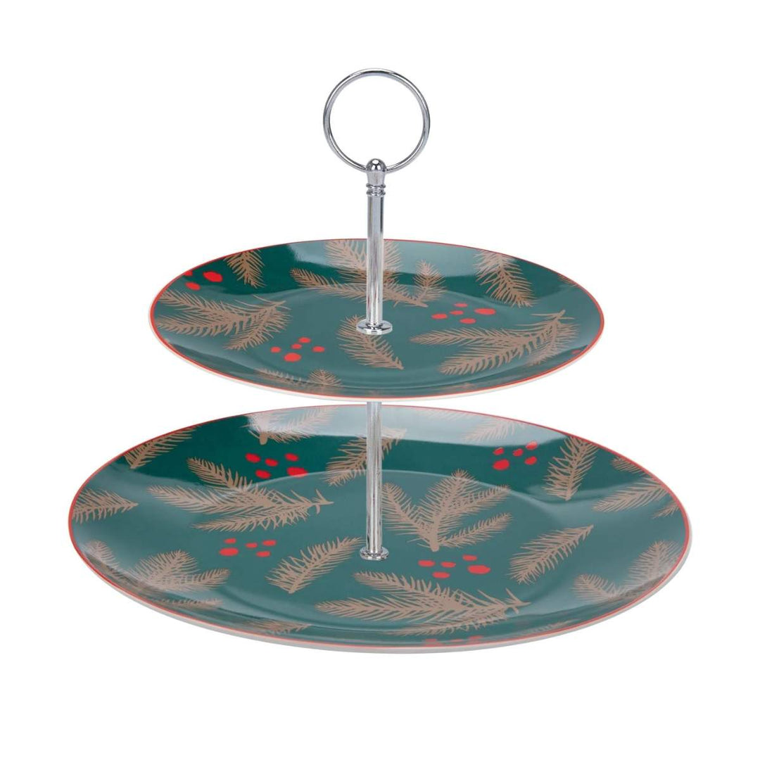 Mindy Brownes Festive Fir Two Tier Cake Stand