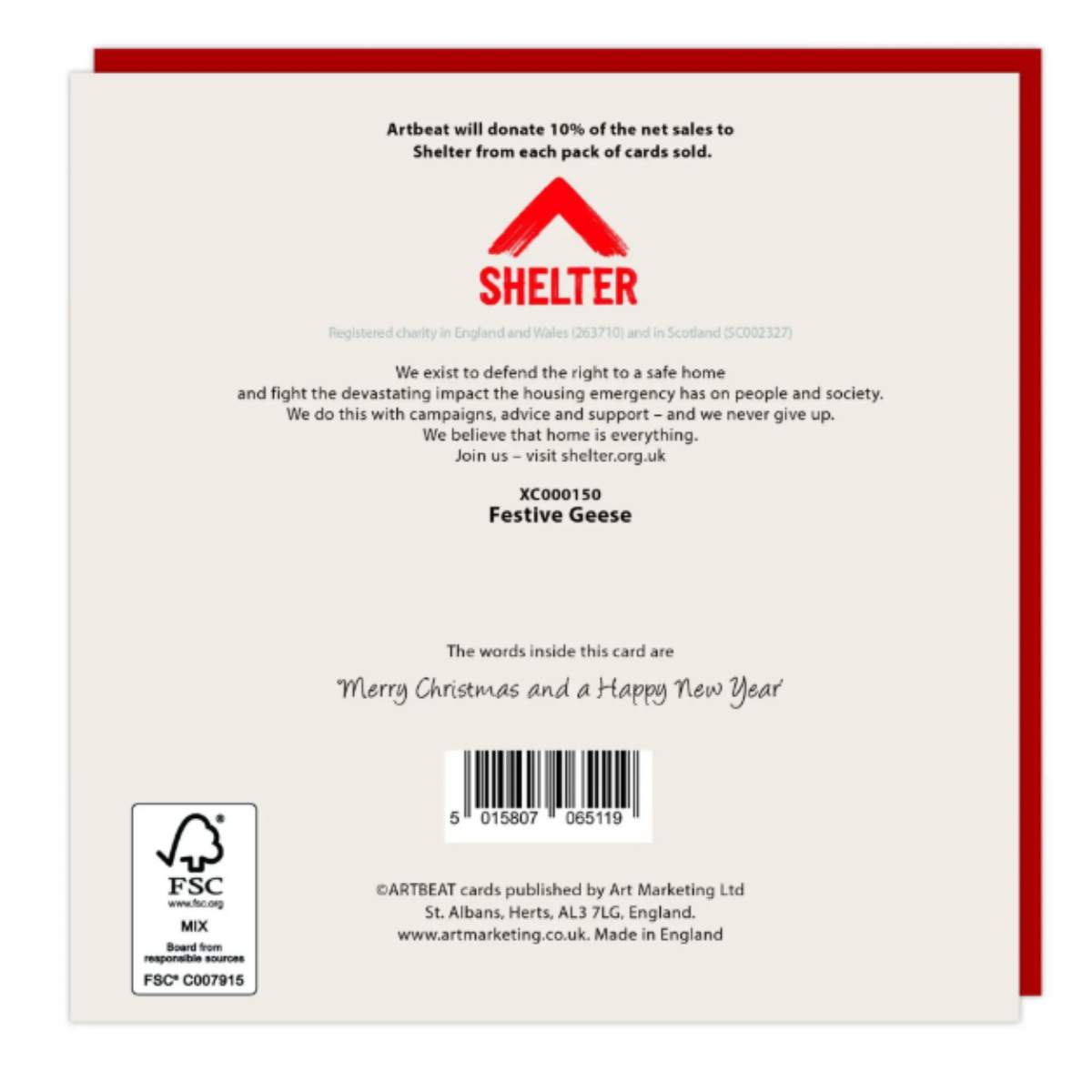 Artbeat Festive Geese Christmas Cards 48pk