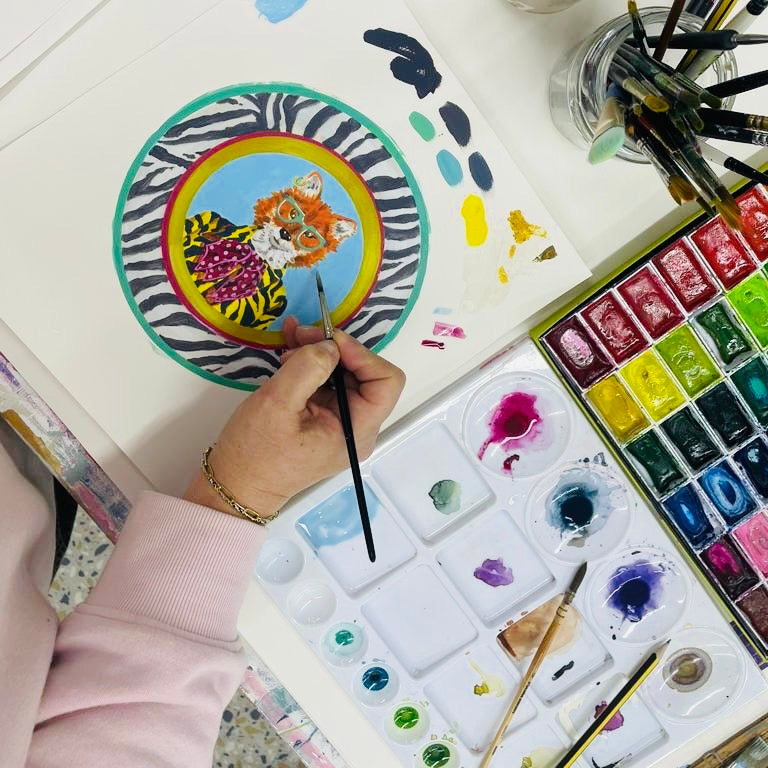 Brand McKenzie Fine China Todd Framed Round Art Print with Chalk White Background