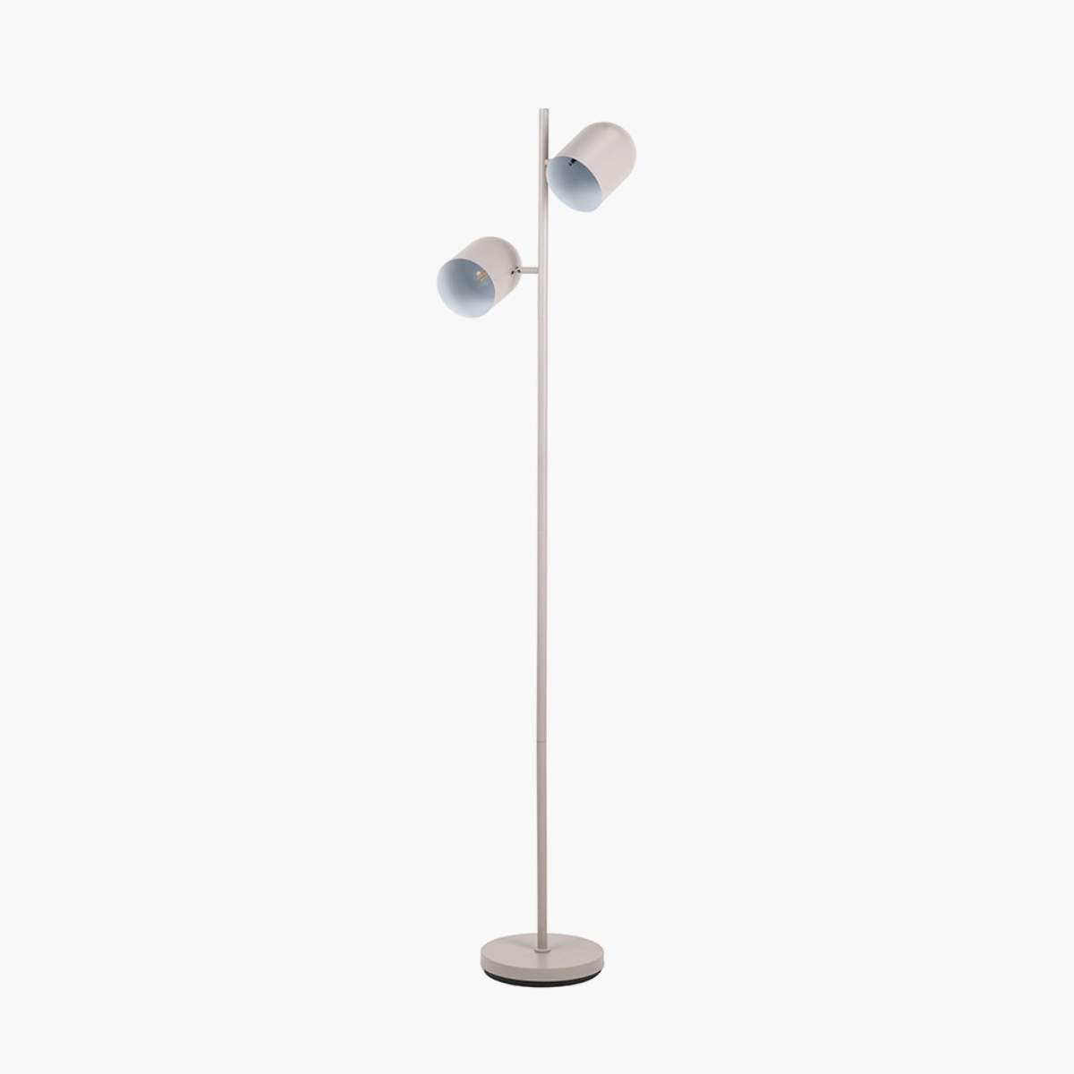 Pacific Lifestyle Finn Grey Metal Cloche Two Head Floor Lamp