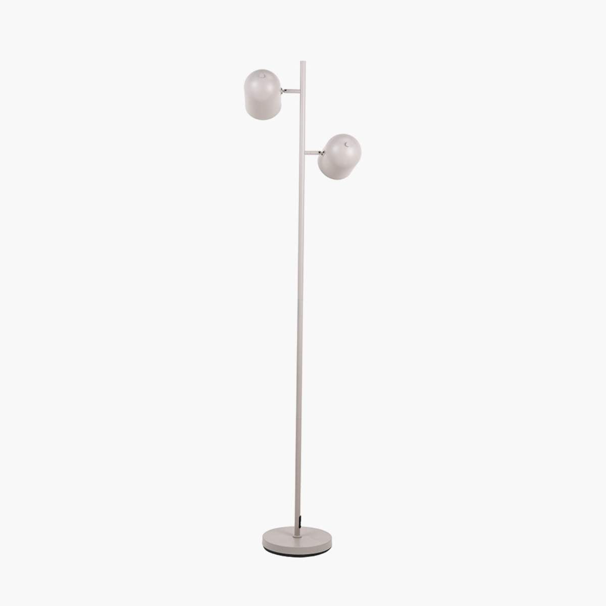 Pacific Lifestyle Finn Grey Metal Cloche Two Head Floor Lamp