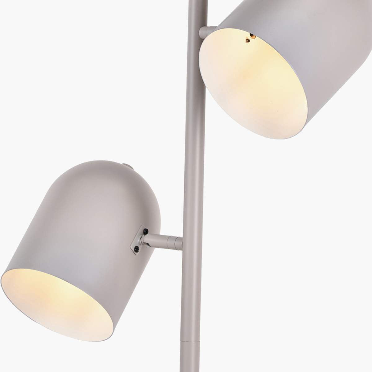 Pacific Lifestyle Finn Grey Metal Cloche Two Head Floor Lamp