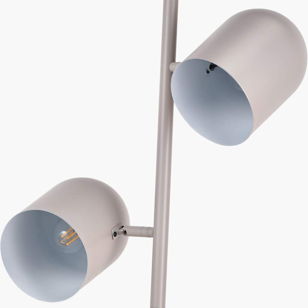 Pacific Lifestyle Finn Grey Metal Cloche Two Head Floor Lamp