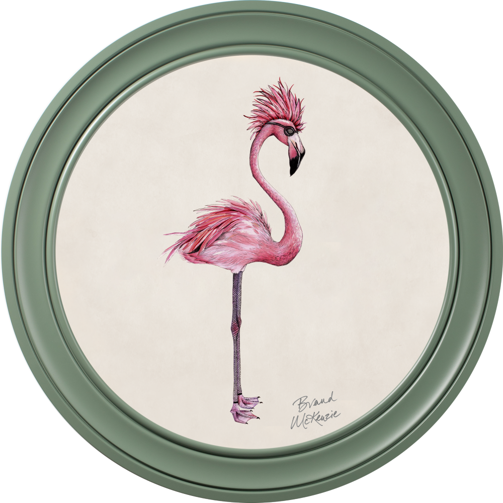 Brand McKenzie Punk Rocks Fiona Framed Round Art Print with Chalk White Background