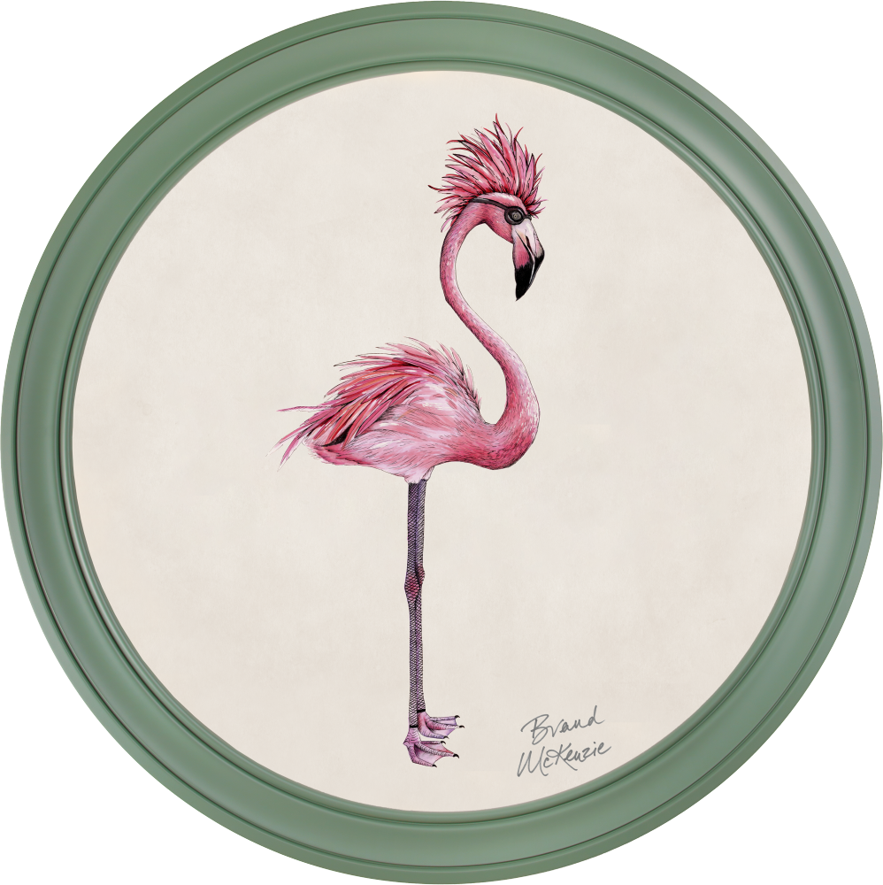 Brand McKenzie Punk Rocks Fiona Framed Round Art Print with Chalk White Background