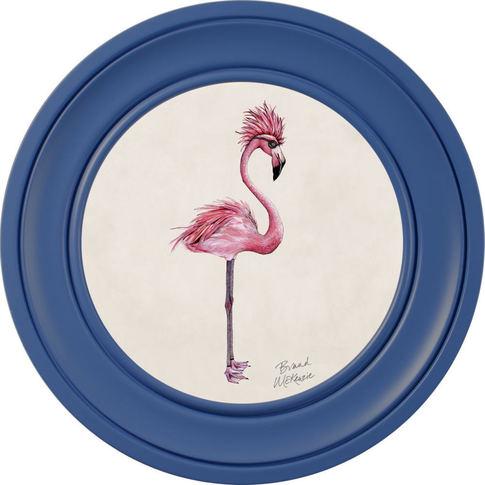 Brand McKenzie Punk Rocks Fiona Framed Round Art Print with Chalk White Background