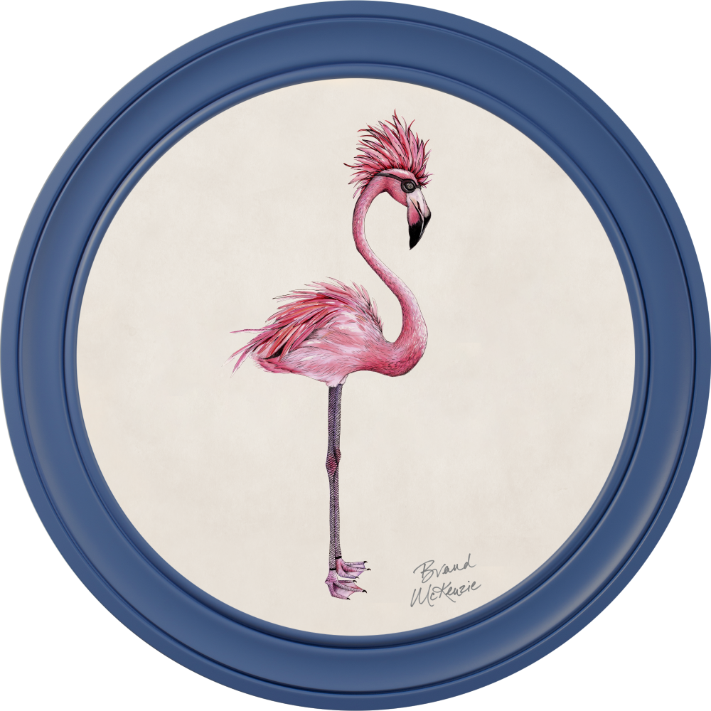 Brand McKenzie Punk Rocks Fiona Framed Round Art Print with Chalk White Background