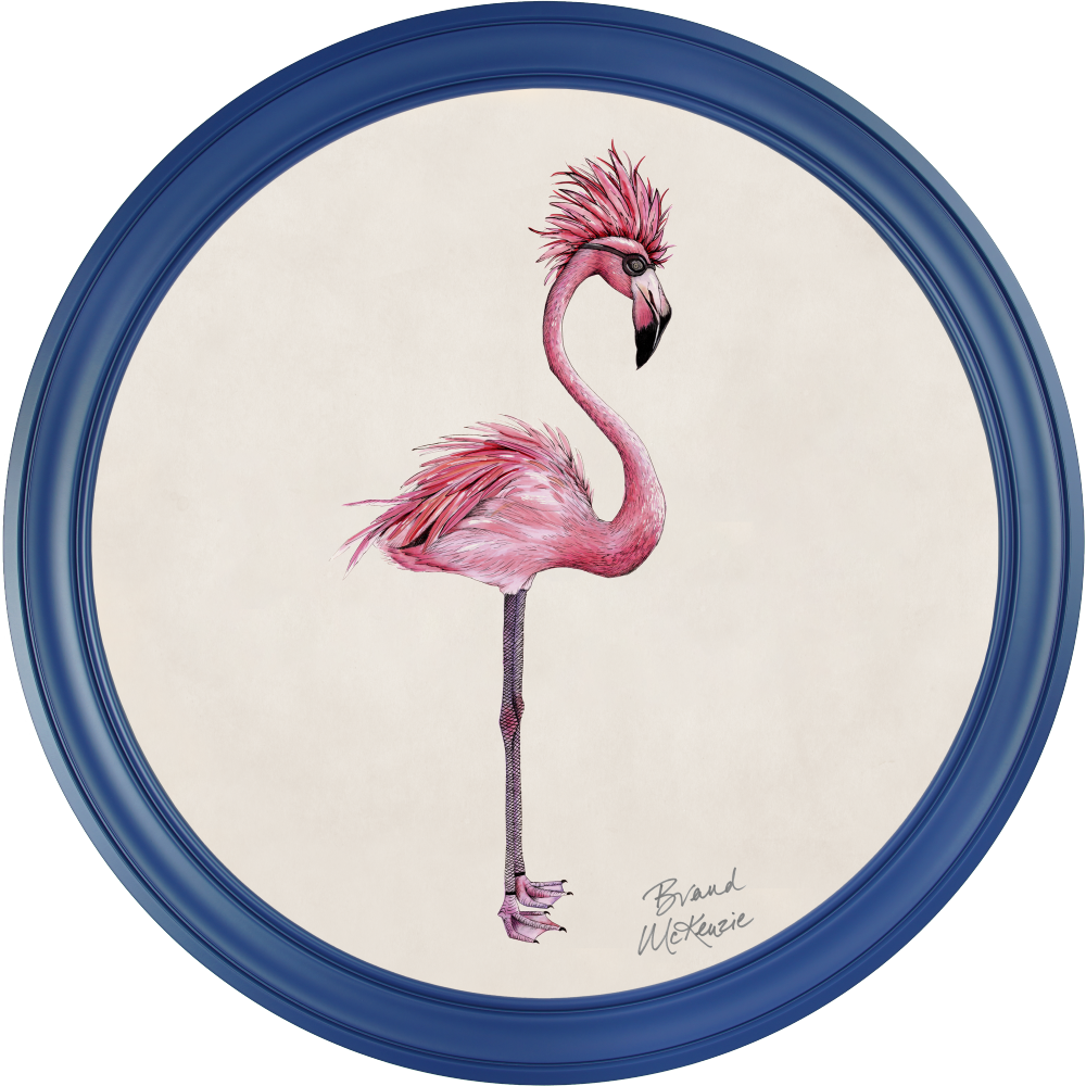 Brand McKenzie Punk Rocks Fiona Framed Round Art Print with Chalk White Background