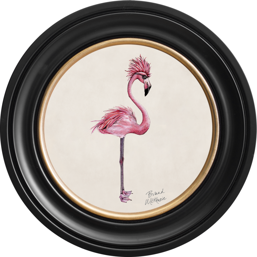 Brand McKenzie Punk Rocks Fiona Framed Round Art Print with Chalk White Background