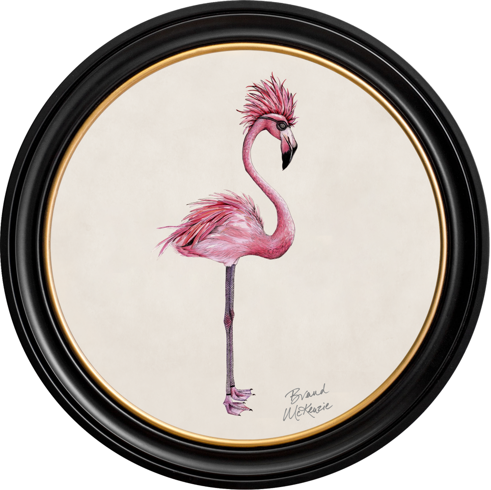 Brand McKenzie Punk Rocks Fiona Framed Round Art Print with Chalk White Background