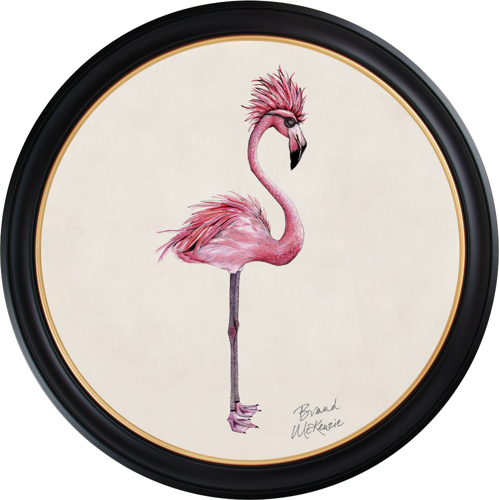 Brand McKenzie Punk Rocks Fiona Framed Round Art Print with Chalk White Background