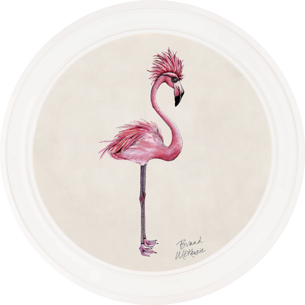 Brand McKenzie Punk Rocks Fiona Framed Round Art Print with Chalk White Background