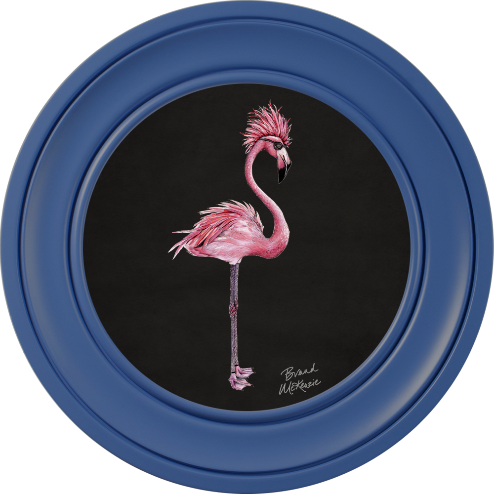 Brand McKenzie Punk Rocks Fiona Framed Round Art Print with Charcoal Black Background