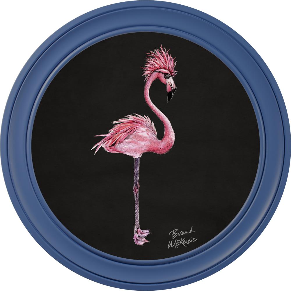 Brand McKenzie Punk Rocks Fiona Framed Round Art Print with Charcoal Black Background