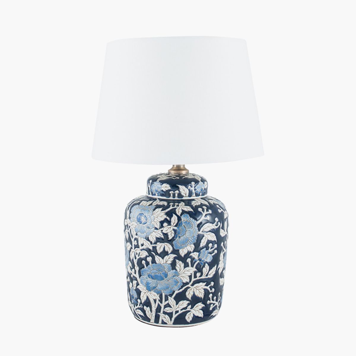 Pacific Lifestyle Fleur Blue Floral Ceramic Table Lamp Base