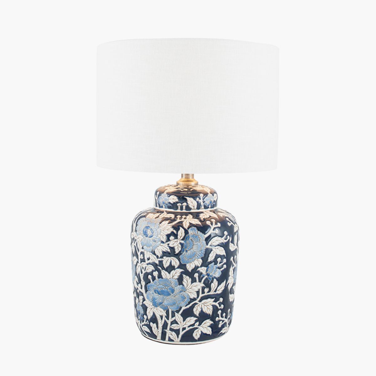 Pacific Lifestyle Fleur Blue Floral Ceramic Table Lamp Base