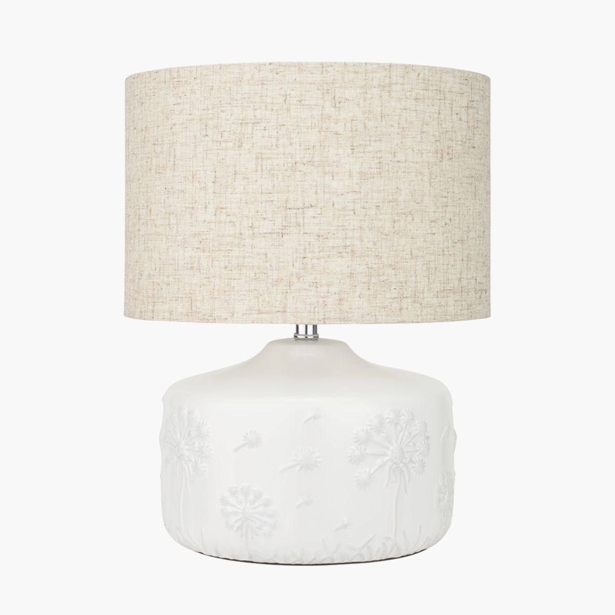Pacific Lifestyle Flora White Small Floral Ceramic Table Lamp
