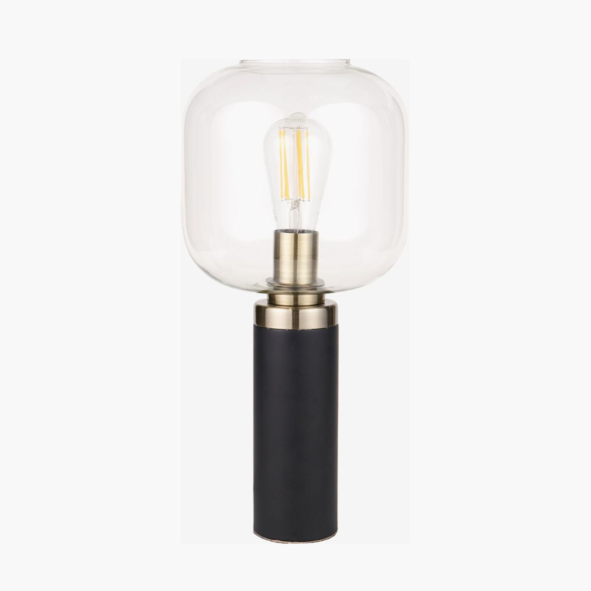 Pacific Lifestyle Florence Black Metal and Glass Table Lamp